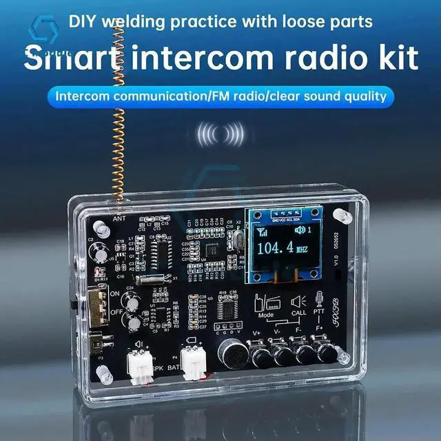 Alt view image 3 of 3 - AJMRTC FM Radio DIY Kit with WalkieTalkie Intercom Function, 0.96" OLED Screen FM Radio Soldering Practice Loose Components for Electronic Learning & DIY Assembly Projects