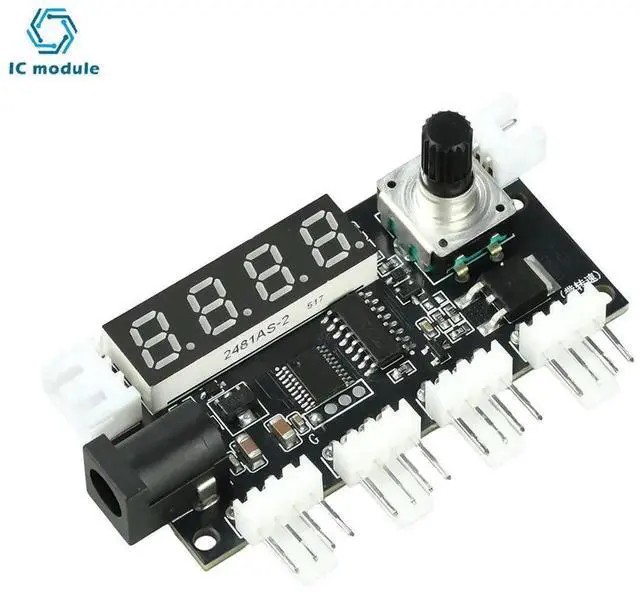 Alt view image 2 of 3 - AJMRTC DC 524V 5A 4Wire PWM Fan Speed Control Module, Intelligent Temperature Controller with Temperature & Speed Digital Display for Computer Case Cooling Fans, Cabinet Ventilation Fan Regulation
