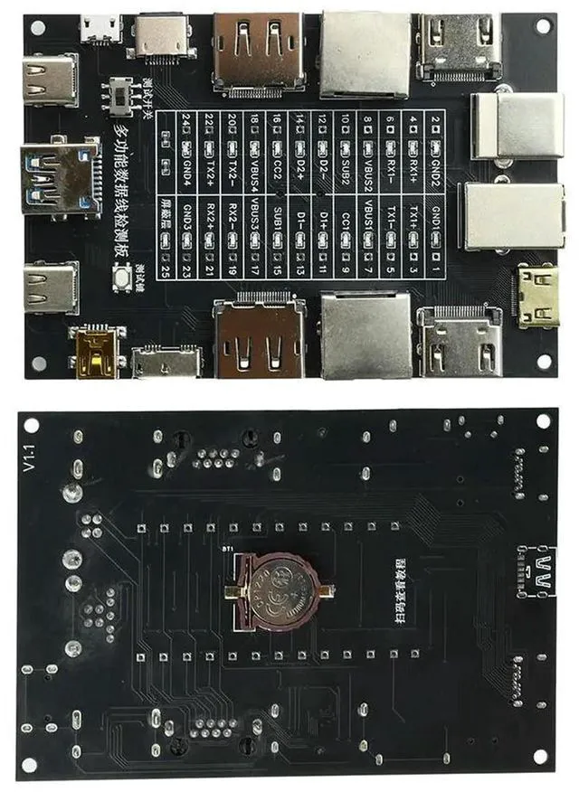 Main image of AJMRTC Mini Black PCB Wire Testing Module, 3V CR1220 Powered Hard Disk Cable Tester, Continuity Break & Wire Sequence Fault Detector Tool for Hard Drive Cable Inspection, Electronics Repair Shop Maint