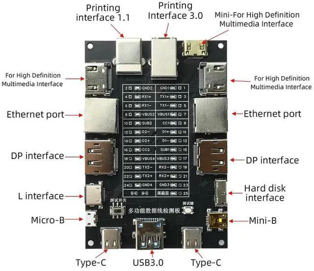 Alt view image 2 of 3 - AJMRTC Mini Black PCB Wire Testing Module, 3V CR1220 Powered Hard Disk Cable Tester, Continuity Break & Wire Sequence Fault Detector Tool for Hard Drive Cable Inspection, Electronics Repair Shop Maint
