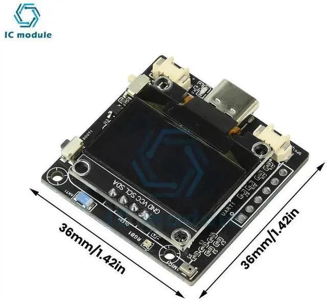 Alt view image 3 of 3 - AJMRTC ESP32C3 Voice Assistant Module with 0.96" OLED Display, AI Speech Dialogue Development Board, WiFi BLE Wireless Module for Robot and Smart Device DIY Projects