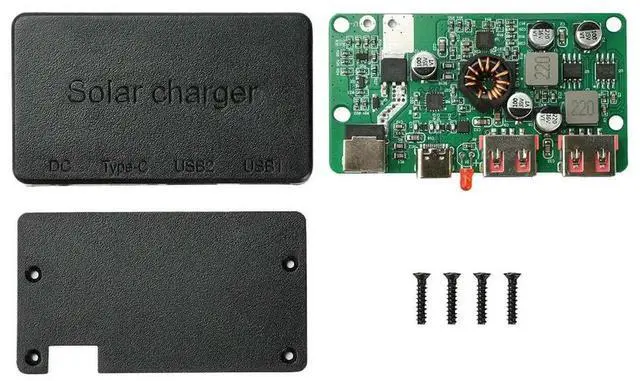 Main image of AJMRTC Solar Voltage Stabilizer Charging Module, PD 100W TypeC Dual USB QC3.0 Output, DIY Electronic Module for 12V Solar System, Laptop and Device Charging Projects