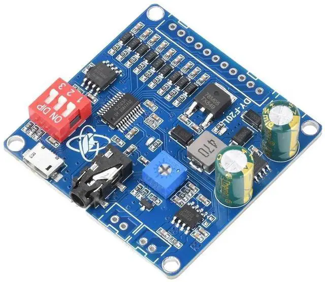Main image of AJMRTC DYF20L 9Channel LowLevel Trigger Voice Module, 635V DC Wide Voltage 20W ClassD Audio Amp, 32Mbit Flash, MicroUSB MP3 WAV Decoder for Exhibition, Industrial Voice Prompt, DIY Sound Project