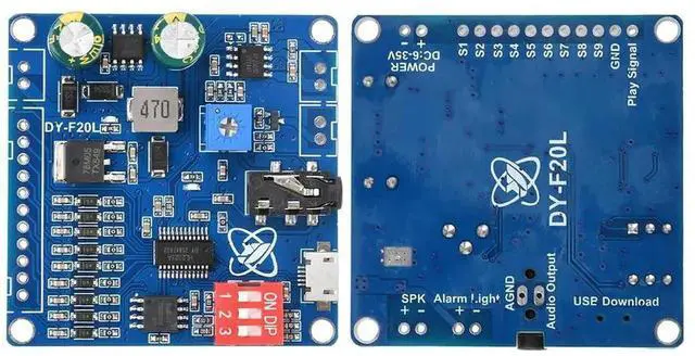 Main image of AJMRTC DYF20L 9Channel LowLevel Trigger Voice Playback Module, DC 635V Wide Voltage 20W ClassD Audio Amplifier Board, Offline Voice Prompt Module for Industrial Site, Exhibition and DIY Sound Pro