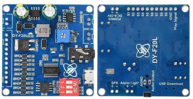 Alt view image 4 of 6 - AJMRTC DYF20L 9Channel LowLevel Trigger Voice Playback Module, DC 635V Wide Voltage 20W ClassD Audio Amplifier Board, Offline Voice Prompt Module for Industrial Site, Exhibition and DIY Sound Pro