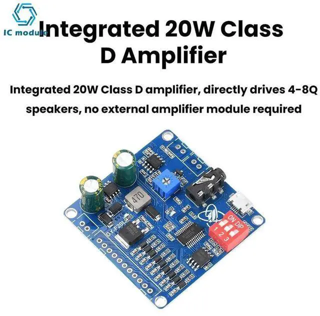 Alt view image 2 of 6 - AJMRTC DYF20L 9Channel LowLevel Trigger Voice Playback Module, DC 635V Wide Voltage 20W ClassD Audio Amplifier Board, Offline Voice Prompt Module for Industrial Site, Exhibition and DIY Sound Pro