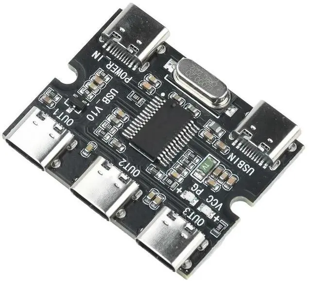Alt view image 3 of 3 - AJMRTC USB Expansion Board, 1In 3Out USB HUB Module with Independent Power Supply Port, USB Splitter Expansion Kit for Industrial Control, Embedded System, DIY Electronic Project