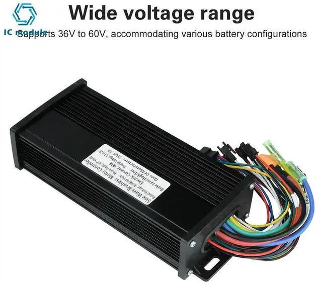 Alt view image 2 of 3 - AJMRTC TripleMode Sine Wave Brushless Motor Controller Black Gold Edition, 36V 48V 52V 60V 40A, 1000W2000W EBike Speed Controller for Electric Bicycle Hub Motor Replacement