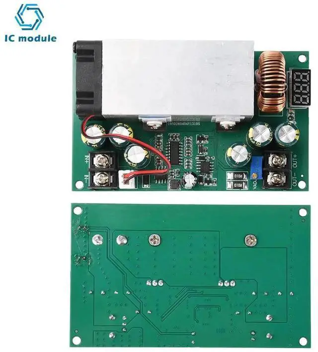 Alt view image 2 of 3 - AJMRTC 600W DCDC Adjustable StepDown Buck Power Supply Module, 12V75V Input to 5V60V 25A Output with Digital Voltage Display for Battery Charging, Industrial Equipment and DIY Power Projects