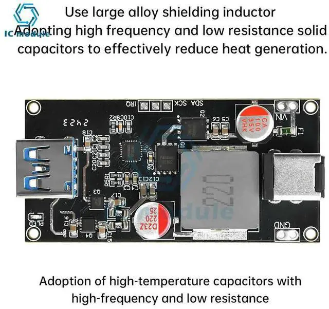 Alt view image 2 of 3 - AJMRTC 140W MultiProtocol Desktop Fast Charging Module, PD QC DC USB Quick Charger Board, DC 630V Input HighPower Charging Module for Device Refitting, Embedded DIY Power Supply Project