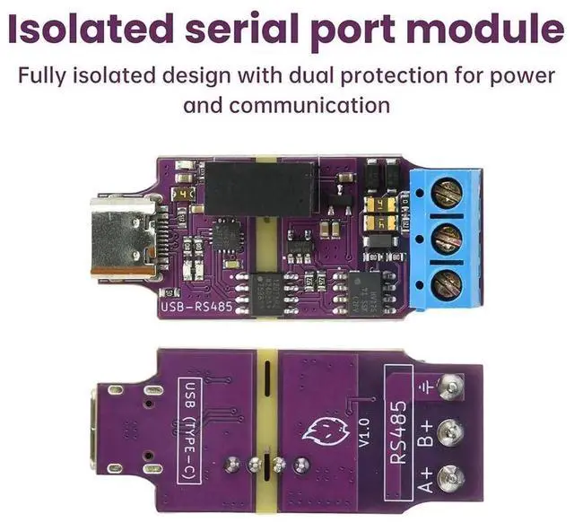 Main image of AJMRTC USB to RS485 Isolated Serial Port Converter Module, 2Mbps Galvanic Isolation USBRS485 Adapter Board, Industrial Grade Serial Electronic Kit for PLC, Modbus and Industrial Control Projects