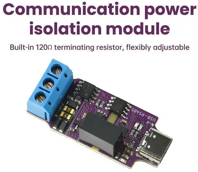 Alt view image 2 of 3 - AJMRTC USB to RS485 Isolated Serial Port Converter Module, 2Mbps Galvanic Isolation USBRS485 Adapter Board, Industrial Grade Serial Electronic Kit for PLC, Modbus and Industrial Control Projects