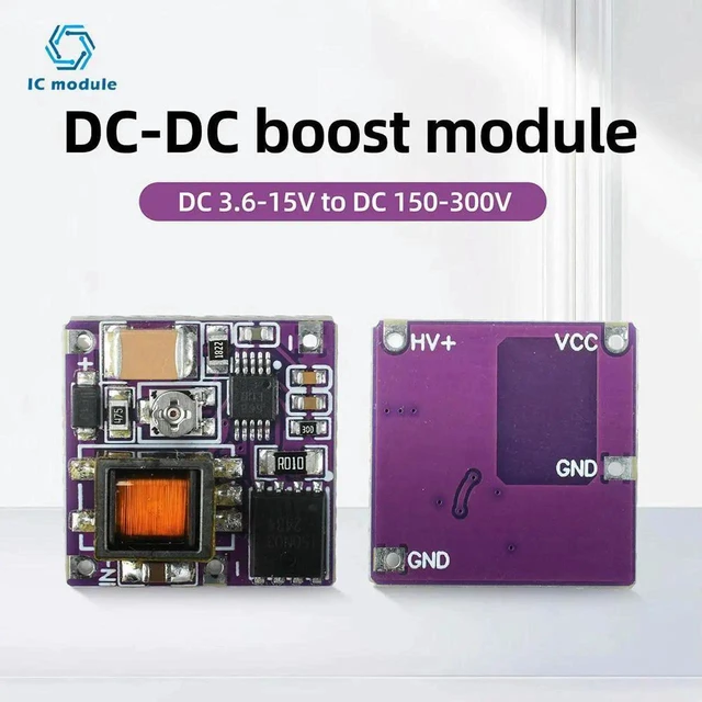 Alt view image 3 of 3 - AJMRTC Adjustable DCDC Boost Converter Module, 3.615V Input to 160300V HighVoltage Output Power Supply Board, StepUp Driver for Nixie Tube Clock Retro Display DIY Electronic Projects
