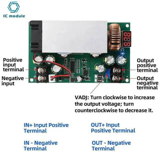 Alt view image 3 of 3 - AJMRTC 600W DCDC StepDown Power Supply Module, Adjustable 12V75V to 5V60V 25A High Power Buck Converter with Voltage Display, for 5V 19V 21V 24V 48V Voltage Output DIY Power Conversion Projects
