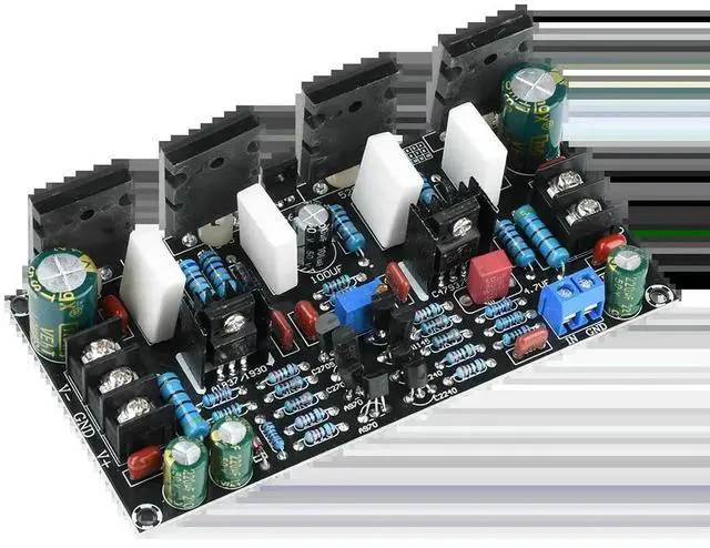 Main image of AJMRTC Mono 200W Power Amplifier Board, DC 20V90V 1943+5200 Power Tube Finished Mono Audio Amplifier Module, HighPower SingleChannel Amplifier Board for DIY Speaker Audio System Modification