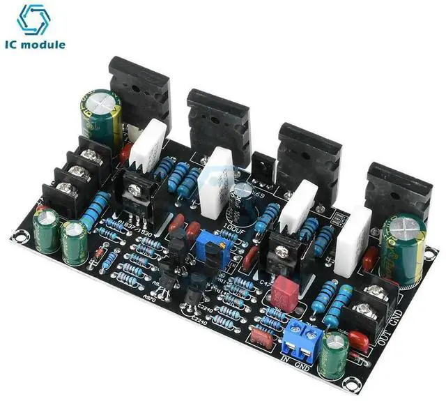 Alt view image 2 of 3 - AJMRTC Mono 200W Power Amplifier Board, DC 20V90V 1943+5200 Power Tube Finished Mono Audio Amplifier Module, HighPower SingleChannel Amplifier Board for DIY Speaker Audio System Modification