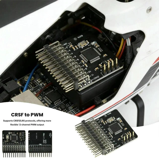 Main image of AJMRTC 12Channel PWM Adapter Board, CRSF to PWM Converter with BEC Power Supply Stable 5V Output, ELRS Protocol Supported Signal Conversion Module for RC Models Drone Aircraft DIY Projects