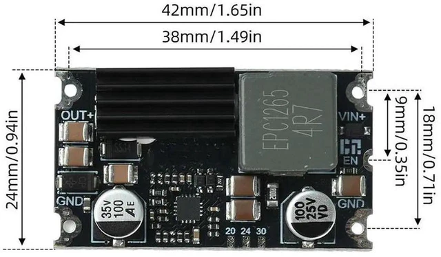 Alt view image 3 of 3 - AJMRTC 300W HighPower DCDC StepUp Converter Module, 15A 524V to 15V 20V 24V 30V Adjustable Boost Voltage Regulator Module for Automotive Modification and Industrial Equipment Power Conversion