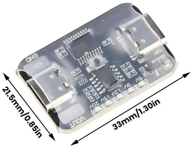 Alt view image 2 of 3 - AJMRTC TypeC PD Trigger Board, Adjustable 5V 9V 12V 15V 20V Output PD2.0 PD3.0 5A Max OpenSource Trigger Module, USBC Power Supply Trigger for Charger Testing Power Supply Debug DIY Projects