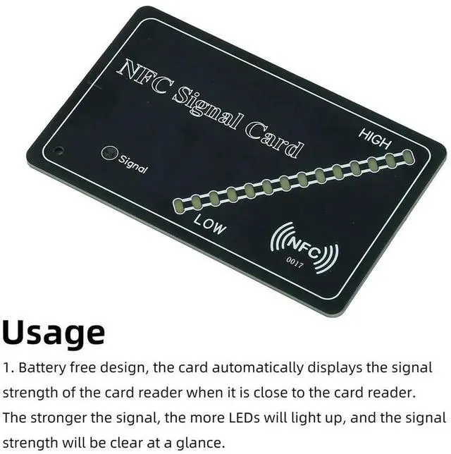 Alt view image 3 of 3 - AJMRTC 13.56MHz RFID NFC Test Card V1.1, 14Level TriColor LED Inductive Power Detector Card, Contactless Field Strength Tester for RFID NFC Reader Production Line Inspection Debugging Projects