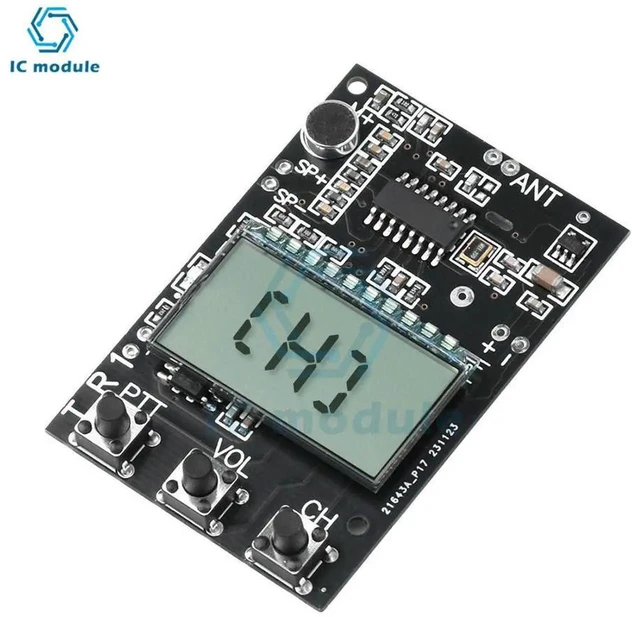 Alt view image 6 of 6 - AJMRTC FM WalkieTalkie AllinOne Circuit Board Module, 27480MHz FM Transmitter Receiver Module with 7 Frequency Points DC 3.36V Power Supply for Wireless Intercom DIY Radio Development Project