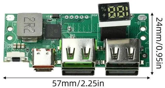 Alt view image 2 of 3 - AJMRTC IP5356 22.5W PD QC3.0 Fast Charge Power Bank DIY Module, 3.7V Lithium Battery Charging Discharge Board with Digital Display, Multiple Safety Protection for Homemade Portable Power Bank Projects