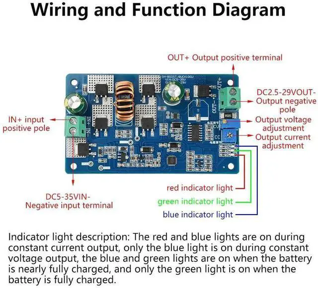 Main image of AJMRTC DC 535V to DC 2.530V 10A Step Up Down Buck Boost Converter Board, Constant Current Voltage Regulator LED Driver Module for DIY Electronic Power Supply Project Kit