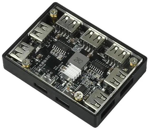 Alt view image 3 of 3 - AJMRTC MultiPort USB Expansion Hub, 7Port USB2.0 Hub with PD QC 12V Trigger Buck Board, TypeC Power Input 40W Charging Module for Device Expansion, Office Use & Electronic DIY Projects