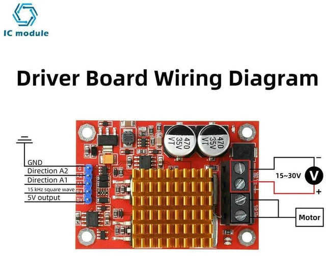 Alt view image 2 of 3 - AJMRTC SingleChannel HBridge DC Motor Drive Module, 30A HighPower DC 1230V Motor Driver Board, Supports Forward Reverse Brake Function for Robot, Automation and DIY Robotic Projects