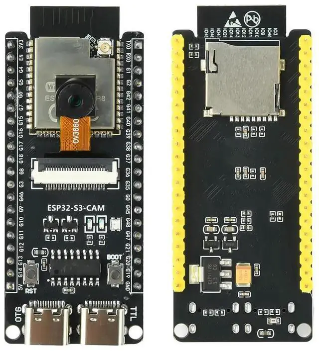 Main image of AJMRTC ESP32S3CAM Development Board with OV3660 Camera Module, ESP32S3N16R8 BT WiFi Core Board, CH340 Chip, Dual TypeC Interface for IoT Video Acquisition & Embedded DIY Projects