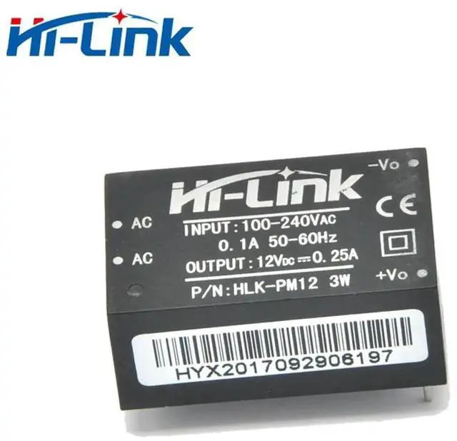 Main image of AJMRTC HLKPM12 ACDC Isolated Switching StepDown Power Supply Module, 100240V AC to 12V DC 3W ACDC Converter Module for Embedded Control, IoT Devices and Electronic DIY Projects
