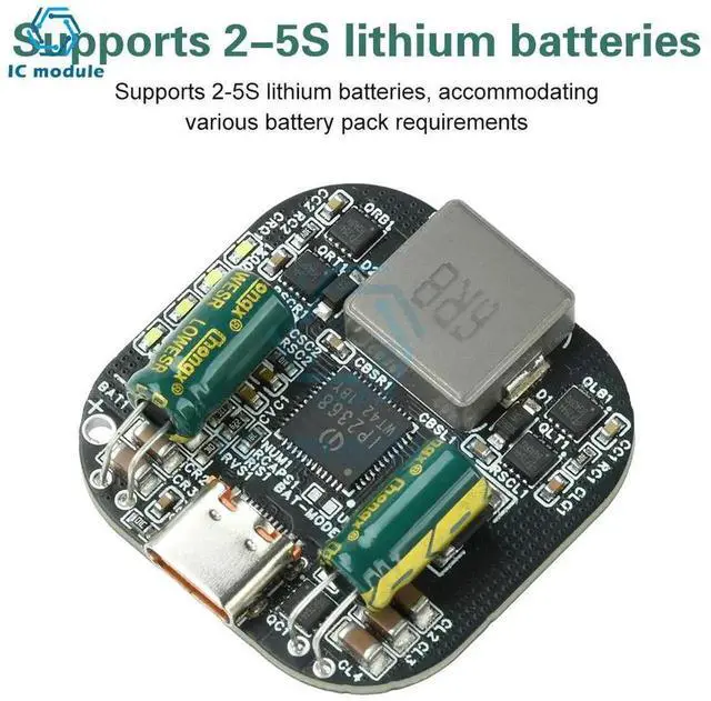 Alt view image 3 of 3 - AJMRTC IP2368 Bidirectional BuckBoost PD Charging Module, 100W Fast Charge Discharge Board for 25S Lithium Battery, TypeC PD 3.0 Interface for DIY Power Bank and Power Supply Projects