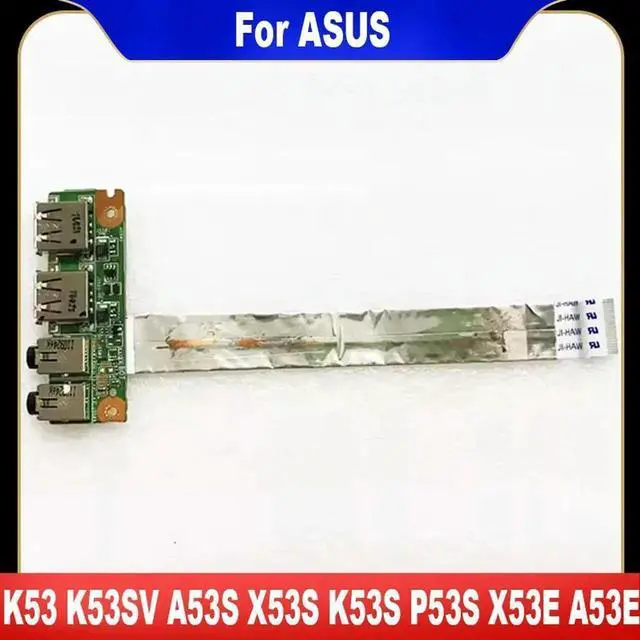 Main image of AJMRTC Laptop USB Audio IO Board with Flex Cable, Replacement Sound Jack USB Port SubBoard for ASUS K53 K53SV A53S X53S K53S K53SD P53S P53Sj K53E X53E A53E Notebook Repair