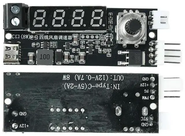 Main image of AJMRTC 4Wire PWM Fan Temperature Governor Module, DC 5V 12V TypeC Powered Auto Linear Speed Controller with NTC Temperature Probe, for PC Case Cooling Fans, Aquarium Equipment and Electronic DIY Pro