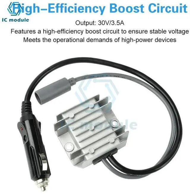 Alt view image 2 of 3 - AJMRTC Mini DCDC StepUp Boost Converter 12V/24V to 30V 3.5A 105W Voltage Regulator with Cigarette Lighter Plug, Waterproof Power Supply Module for Car Van RV Truck Automotive Electronics