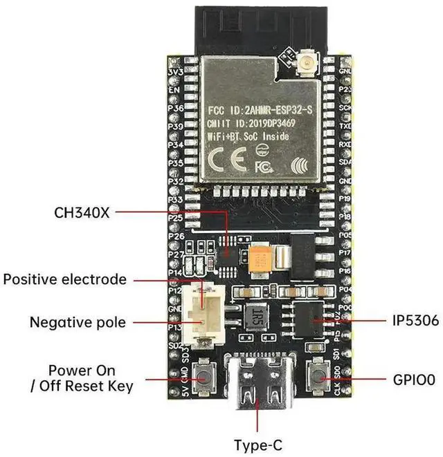 Main image of AJMRTC ESP32S Development Board, 240MHz Main Controller 480Mbps Transfer Module, 2.4G Wireless with CH340X Chip, IPEX Antenna Port & TypeC Interface for IoT Embedded DIY Electronic Projects