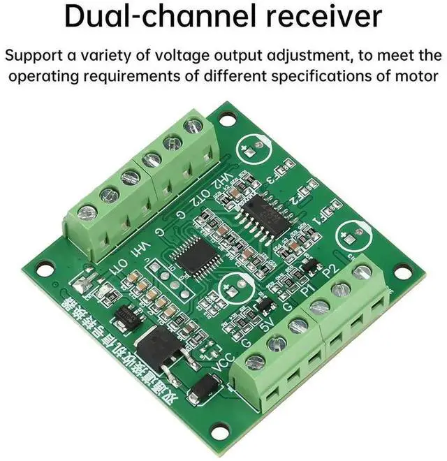 Alt view image 2 of 3 - AJMRTC DualChannel PWM to Voltage Signal Converter Receiver Module, Servo Signal Conversion Board 724V Power Input for RC Crawler, Motor Controller Remote Control Electronic DIY Kit