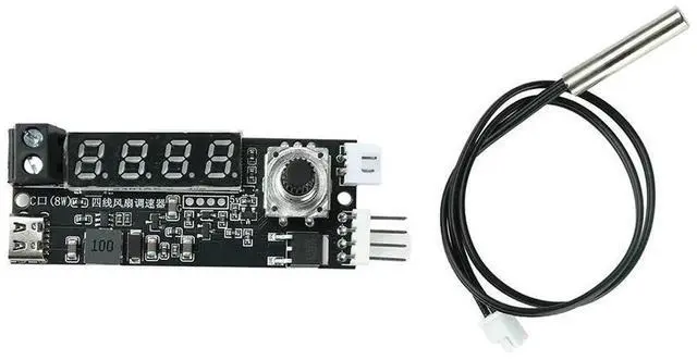 Main image of AJMRTC USBC Powered PWM Fan Speed Controller Module, Digital Temperature Display DC Fan Governor for PC Computer Cooling, Server Room Ventilation and Small DC Motor Speed Regulation DIY Projects