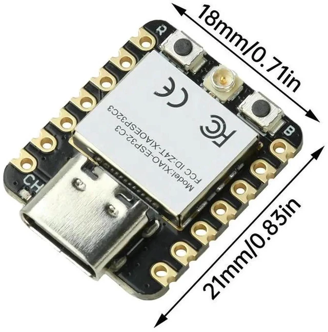 Alt view image 2 of 3 - AJMRTC ESP32C3 Development Board, DualMode Bluetooth & WiFi Module, TypeC Interface, Small Size Microcontroller Board Compatible with Seeed Studio XIAO for IoT Project, DIY Electronic & Embedded P