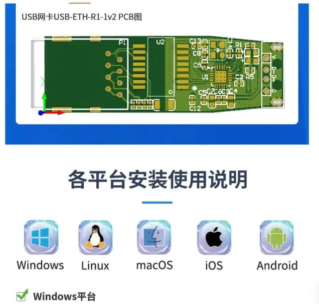 Alt view image 2 of 3 - AJMRTC CH397A USB Network Adapter USBETHR11v2, Low Power High Integration USB 2.0 to RJ45 Ethernet LAN Network Card Adapter for Desktop Laptop PC, Wired Network Converter for Windows Linux Android