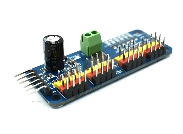 Main image of AJMRTC 16Channel PWM Servo Drive Board PCA9685 IIC Servo Controller Module, Robot Servo Driver Board Compatible with MG90S SG90 MG995 Servos for DIY Robotic Project