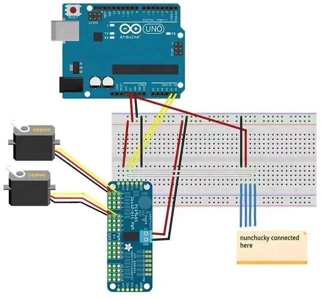 Alt view image 3 of 3 - AJMRTC 16Channel PWM Servo Drive Board PCA9685 IIC Servo Controller Module, Robot Servo Driver Board Compatible with MG90S SG90 MG995 Servos for DIY Robotic Project