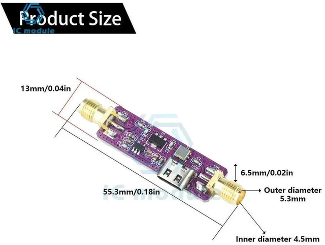 Alt view image 6 of 6 - AJMRTC 1090MHz ADSB Active SAW Filter LNA Low Noise Amplifier Module, TA1090EC+TQP3M900 RF Signal Amplifier Board, DC 5V TypeC Powered for SDR Aviation ADSB Receiver Project