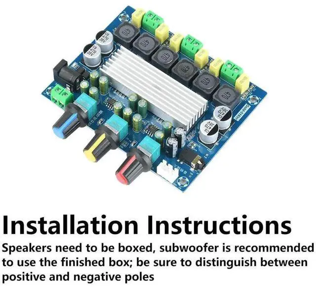 Alt view image 3 of 3 - AJMRTC TPA3116D2 Digital Power Amplifier Board, DC 824V Wide Voltage 2×50W 100W Dual Channel Audio Amp Module, DIY Electronic Kit for Speaker Audio Amplification Project