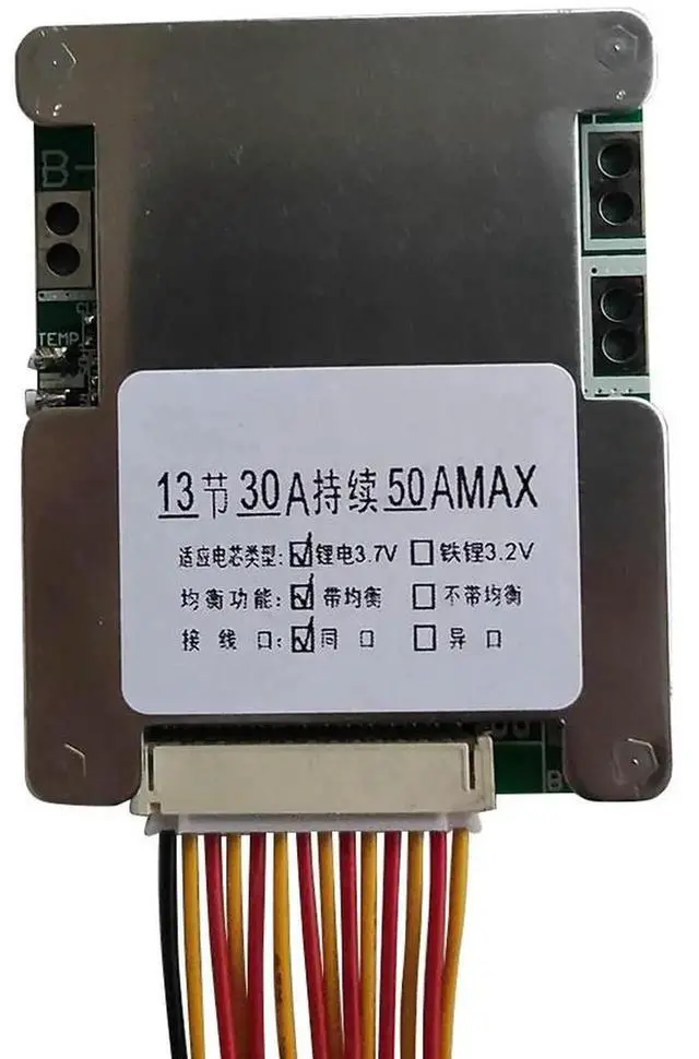 Alt view image 2 of 3 - AJMRTC 13S 48V 50A LithiumIon Battery Pack BMS Protection PCB Board, Liion Battery Management Module with Overcharge Discharge ShortCircuit Protection for 48V Lithium Battery Pack