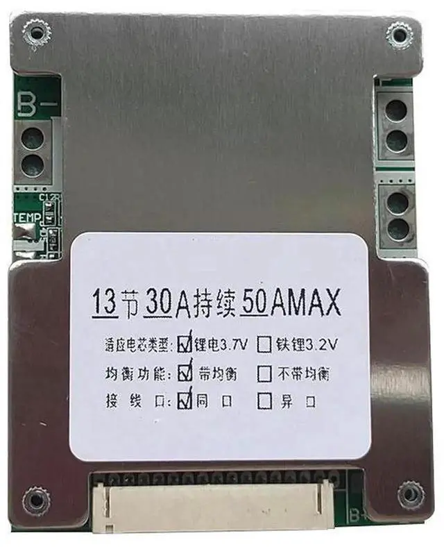 Alt view image 3 of 3 - AJMRTC 13S 48V 50A LithiumIon Battery Pack BMS Protection PCB Board, Liion Battery Management Module with Overcharge Discharge ShortCircuit Protection for 48V Lithium Battery Pack