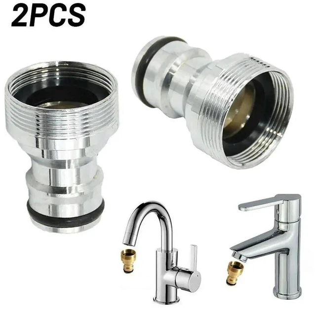 Alt view image 2 of 3 - AJMRTC 2Pcs Solid Brass Faucet Connector Adapter, M22 IG to M24 Male Thread Fitting, Garden Water Sprinkler Hose Connector for Lawn Backyard Garden Irrigation Watering System