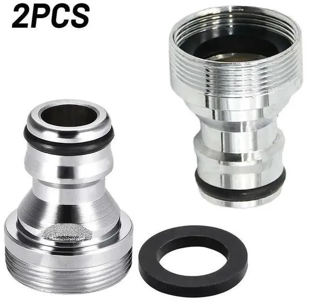 Alt view image 3 of 3 - AJMRTC 2Pcs Solid Brass Faucet Connector Adapter, M22 IG to M24 Male Thread Fitting, Garden Water Sprinkler Hose Connector for Lawn Backyard Garden Irrigation Watering System