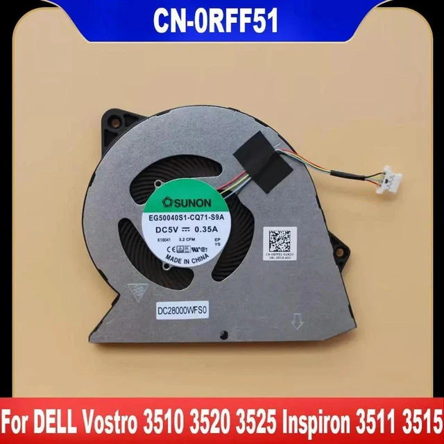 Main image of AJMRTC 0RFF51 Laptop CPU Cooling Fan EG50040S1CQ71S9A Replacement Cooler for Dell Vostro 3510 3520 3525 Inspiron 3511 3515, DC 5V 4Pin Connector Repair Cooling Fan