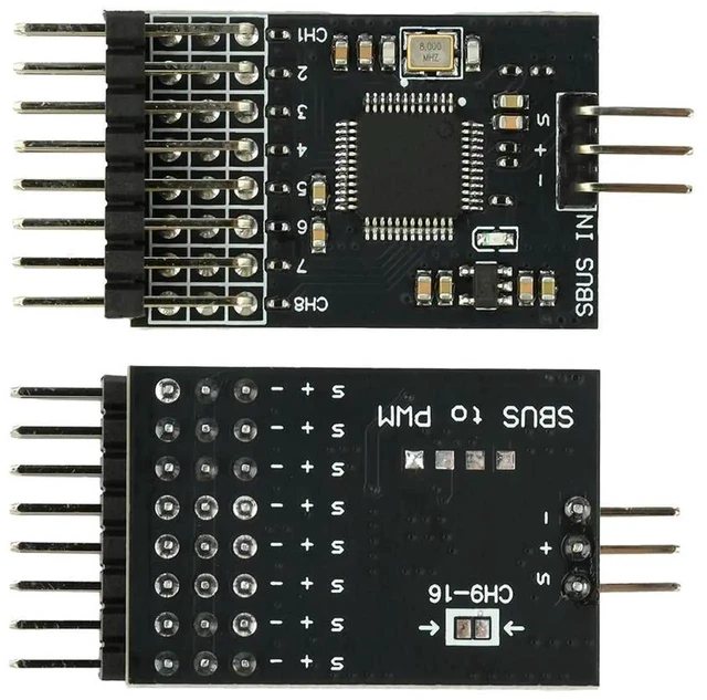 Alt view image 3 of 6 - AJMRTC SBUS to PWM Signal Converter Module, 8Channel Output SBUS Convert to PWM Board, Wide Voltage Input Signal Conversion Module for RC Model Aircraft Remote Control Receiver System